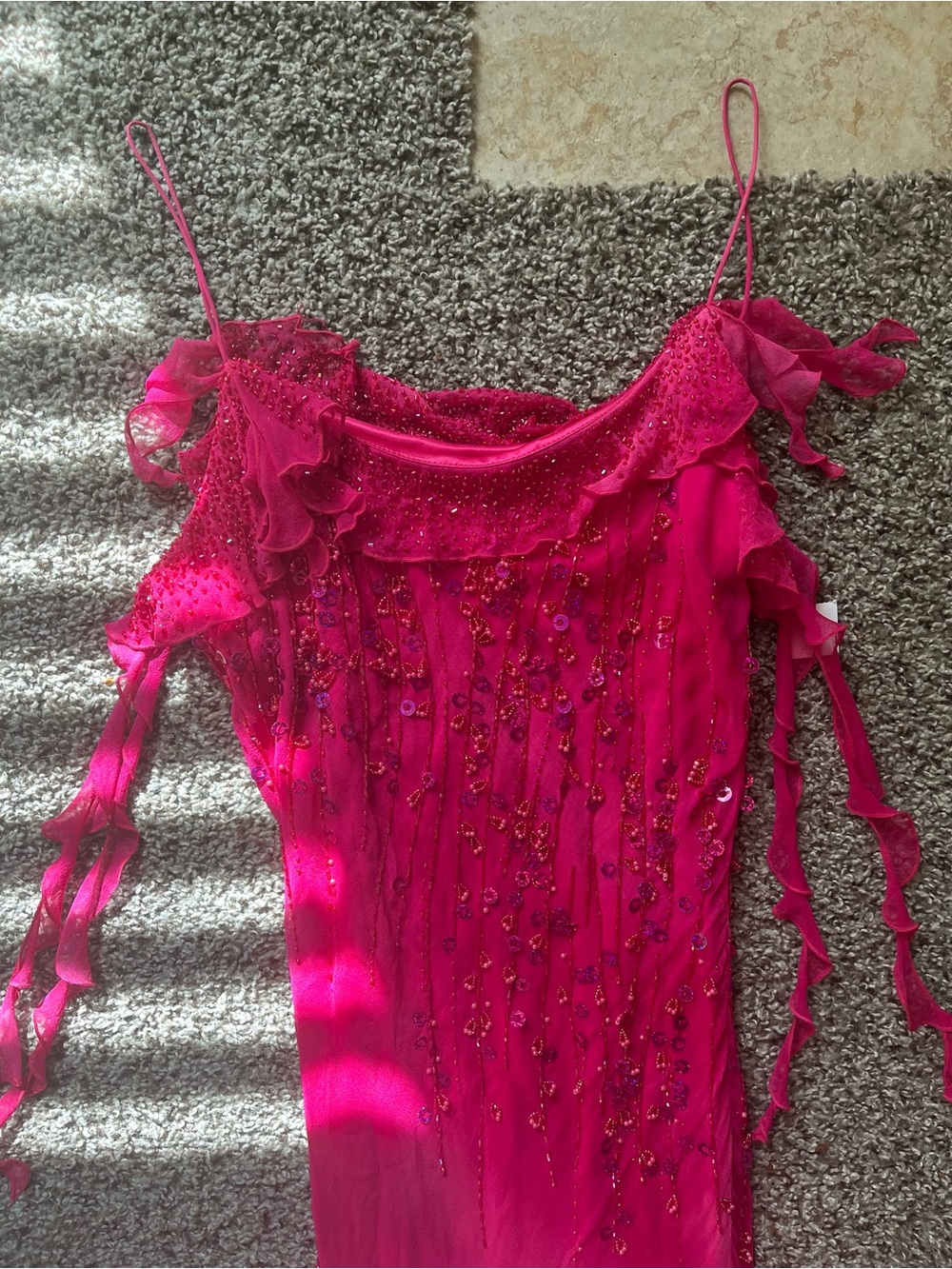 Vintage silk Lara Design Y2k sequined Fairy Gown - Picture 3 of 3